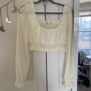 Altard State Sheer Long sleeve crop top